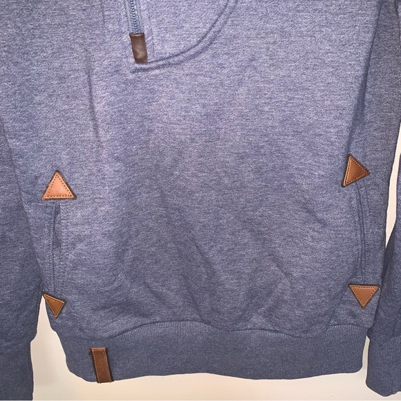 Naketano Blue and Brown Hoodie Side 1/2 Zip M - Picture 5 of 8